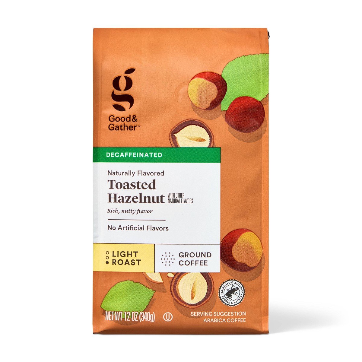 GUEST_ac4dbd32-85b6-4cd2-95c4-f7265c3112a5.jpg Naturally Flavored Hazelnut Decaf Bagged Light Roast Ground Coffee - 12oz - Good & Gatherâ„¢ - Image 1