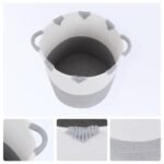 REGALWOVEN 2 Pack Woven Storage Basket, Closet Storage Bin for Blankets, Clothes, with Handles for Living Room Gray/White 11.8*14.2in - Image 2
