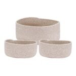 Unique Bargains Woven Storage Organizer Decor Storage Basket 3 Pcs Beige - Image 6