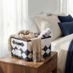 REGALWOVEN Printed Fabric Collapsible Spacious Versatile Open Storage Bins 1 Pc Light Black 8.7*11.4*6.7in - Image 2