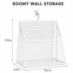 Alilang Clear Hanging Wall Storage Bag with Snap Flap Hook Bathroom Organizer - White - Image 5