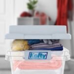 Hefty 18qt Plastic Storage Bin with Gray HI-RISE Stackable Lid: Universal Storage, Locking Handles, Snap Closure - Image 5