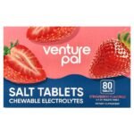 Venture Pal Salt Tablets Chewable Electrolytes, Strawberry, 80 Tablets
