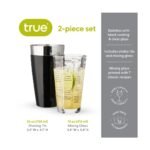 True Boston Cocktail Shaker with Recipes, 2-Piece Stainless Steel Drink Shaker Tin and Mixing Glass for Cocktail Parties, Wedding Gifts, 26 oz & 14 oz - Image 4