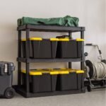 IRIS 4pk 45qt Plastic Storage Bins with Lids Black Yellow Latching Stackable Totes - Image 3
