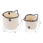 REGALWOVEN 4 Packs Woven Storage Basket, Shelf Closet Storage Bin for Clothes, Organizer Bin with Handles for Home White 7.5*7.1*7.9/9.8*8.3*10.6in - Image 3