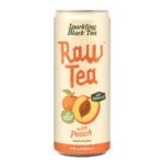 Raw Tea Sparkling Black Tea with Peach Juice - 11fl oz Can