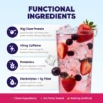 Javvy Strawberry Acai Clear Protein Refreshers - 9.2oz: Caffeinated - Image 4