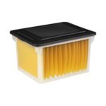 Sterilite File Box, Document Filing Storage Bin with Lid, Clear/Black, 4 Pack - Image 5