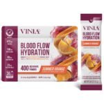 VINIA Electrolyte Drink Mix Powder, Summer Orange Flavor with Red Grape Powder & Piceid Resveratrol, Hydration Drink Sticks, 30 Count