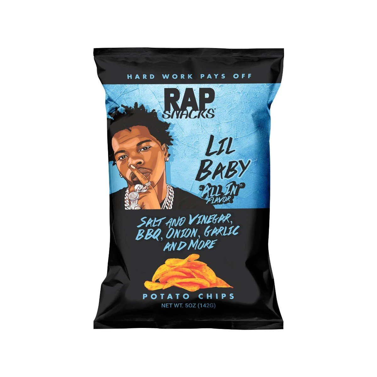 GUEST_b1d4505b-a0f4-46cf-8772-c525df4360d4.jpg Rap Snacks All In Potato Chips – Lil Baby – 5oz: Vinegar - Image 1