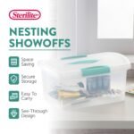 Sterilite Medium Nesting ShowOffs, Stackable Storage Bin with Latch Lid, 30 Pack - Image 2