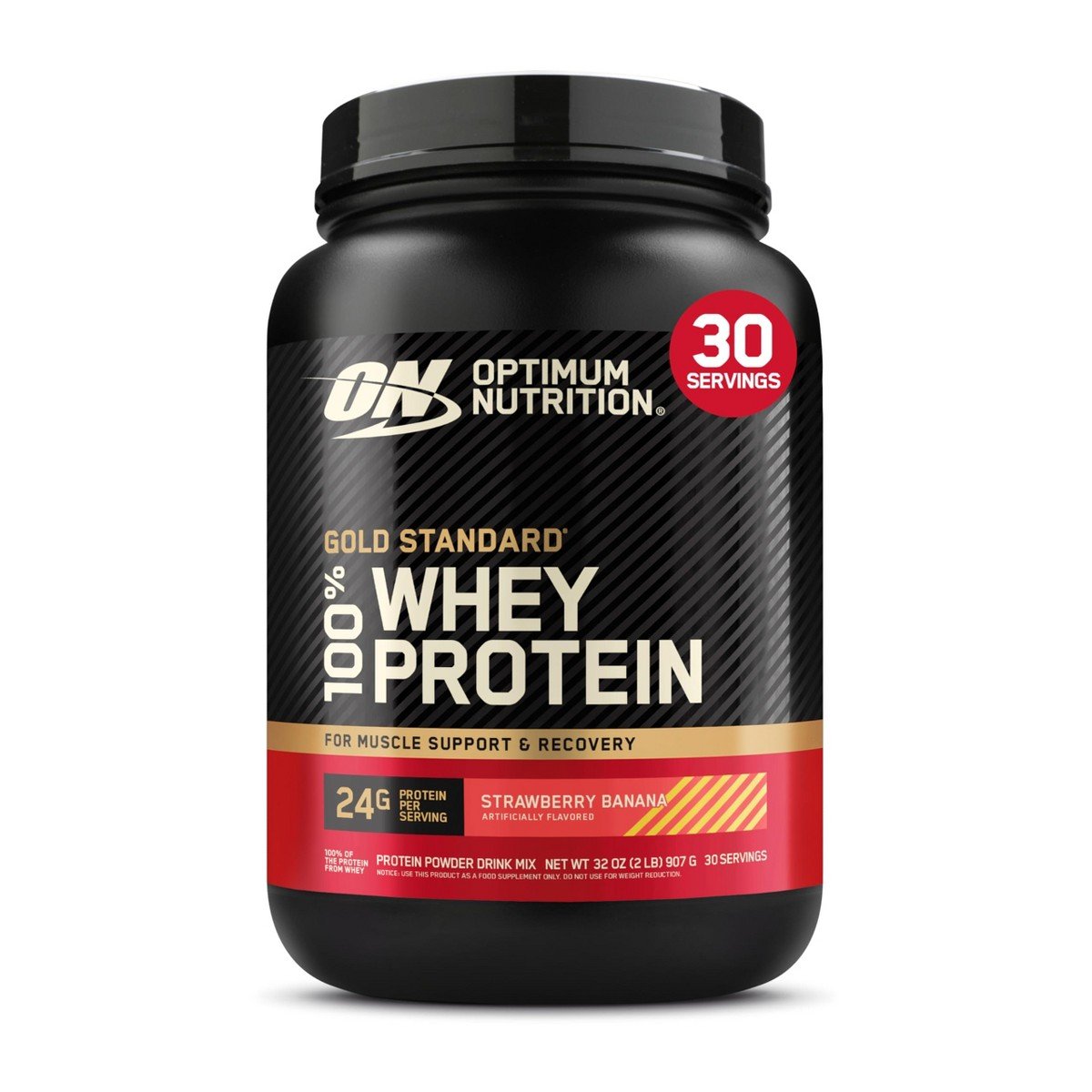 GUEST_b2690e17-d422-436f-b972-741c2dff27a3.jpg Optimum Nutrition Gold Standard 100% Whey Protein Powder, Strawberry Banana, 2 Pound (Packaging May Vary) - Image 1