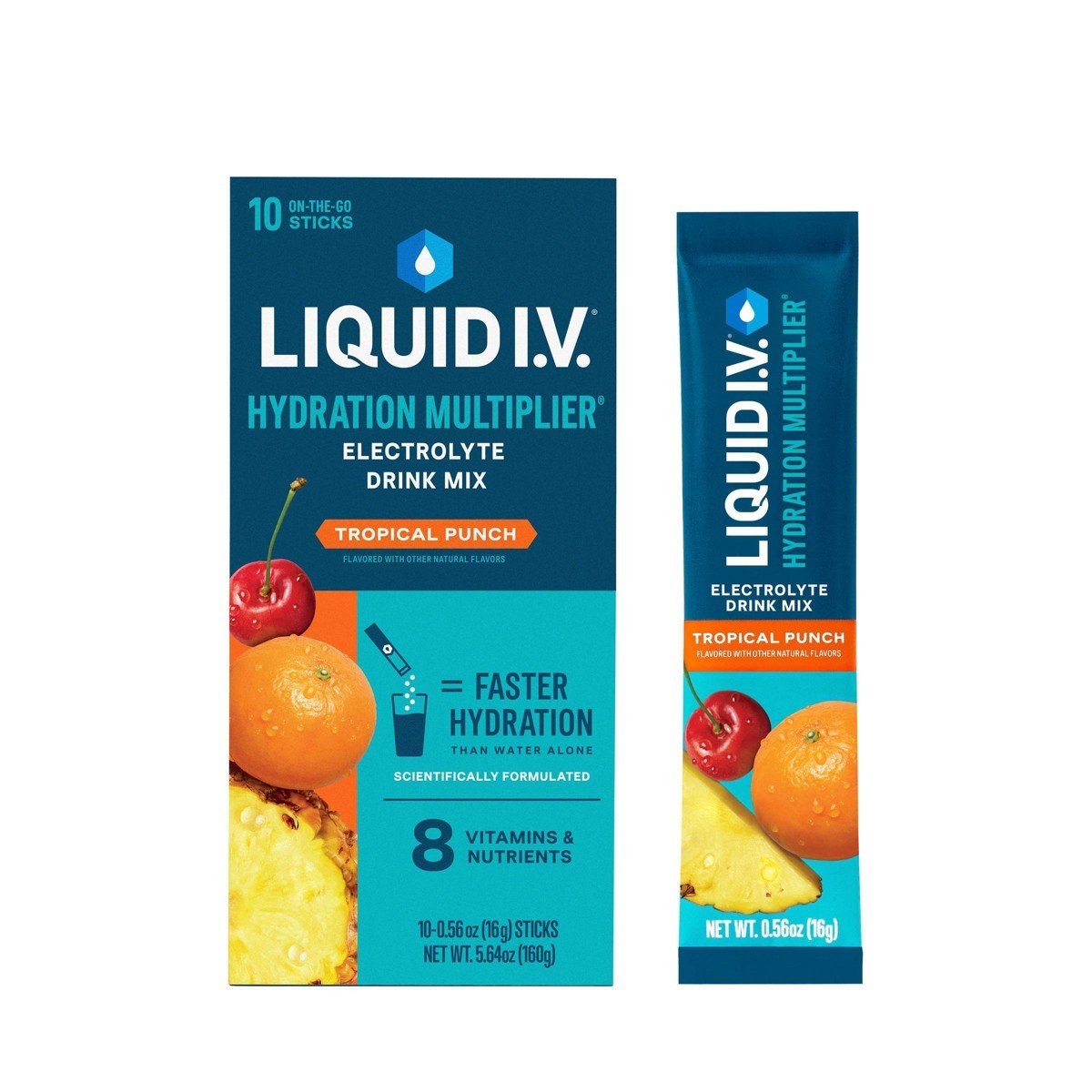 GUEST_b32d438e-21f6-4f5f-9625-611b5da4478d.jpg Liquid I.V. Hydration Multiplier Vegan Powder Electrolyte Supplements - Tropical Punch - 0.56oz/10ct - Image 1