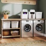Costway 3 PCS Plastic Storage Bins with Front Door & Side Handles for Kitchen, Bedroom White - Image 5