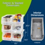 ReadySpace Large Plastic Storage Bins, Stackable Organizer, Clear, 6 Pack - Image 3