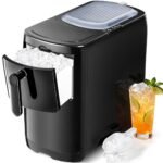 ZAFRO Portable Countertop Ice Maker with Self-Cleaning, 18Lbs/24H, One-Touch Operation, Ice Scoop for Home
