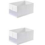 REGALWOVEN Storage Cube Set, 1-Pack Collapsible Fabric Storage Bins, Closet Organizer Baskets for Clothes, and Books White 20.9*13.8*11.8in