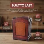 Vintiquewise Antique Wooden Waste Can - Bin with Handle - Image 4