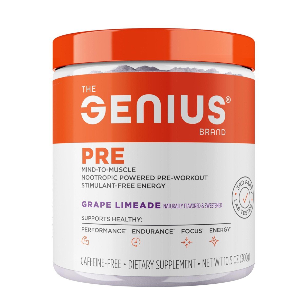 GUEST_b5e59da6-4510-4831-a31f-3236ebb55554.jpg The Genius Brand Pre Workout Powder - Pre-Workout & Caffeine-Free Nitric Oxide Booster Supplement, Grape Limeade - 10.5 Oz, 20 Servings - Image 1