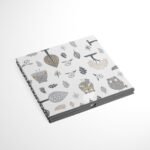 Bacati - Owls Gray/Beige Neutral Cotton Storage Box Small - Image 3