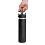 Hydro Flask 24 fl oz Stainless Steel Wide Mouth Flex Straw Water Bottle - Black - Image 3