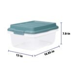 Hefty 18 Qt Hi-Rise Stackable Plastic Storage Bin with Lid, 8 Pack, Smoke Blue - Image 5