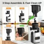 ZAFRO Juicer Machines, 5.4" Extra Wide Feed Chute Cold Press Juicer for Whole Fruits & Vegetables, High Juice Yield, Easy Clean & Install. - Image 4