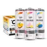 Celsius Core Vibe Variety Fizz Free- Blue Razz Lemonade, GT Peach Mango, Pink Lemonade - 12pk/12 fl oz