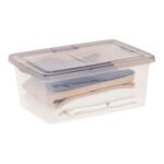 IRIS 17qt Snap Top Plastic Storage Bin: Clear, Stackable & Portable Utility Storage Tubs with Lid, 17.5"x12"x7" - Image 3