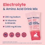 NativePath Hydrate Electrolyte Stick Packs - Zero Sugar with 2,000mg BCAAs, Mixed Berry, 30 Servings - Image 3