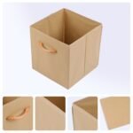 REGALWOVEN Durable Set of 6 Fabric Storage Cube with Built-In Bottom with Handle, Collapsible Storage for Organizing Clothes Books Khaki 11*11*11in - Image 2