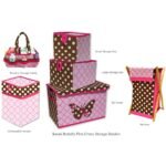 Bacati - Butterflies Pink/Chocolate Storage Toy Chest - Image 3
