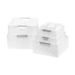Sorbus 7 Piece Stackable Woven Basket Organizer Set with Built-In Carry Handles - Stylish Storage for any room in the household - Image 11