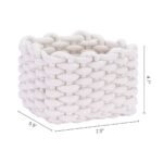 Unique Bargains Handcrafted Odorless Cotton Rope Chic Decorative Storage Basket White - Image 3