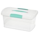 Sterilite Medium Nesting ShowOffs, Stackable Storage Bin with Latch Lid, 30 Pack