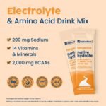 NativePath Hydrate Electrolyte Stick Packs - Zero Sugar with 2,000mg BCAAs, Tangerine, 30 Servings - Image 3