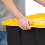 IRIS 27 Gal Heavy Duty Truck Bed Toolbox Storage Tote Bins with Lids, Garage Organization, Black/Yellow, 2Pk - Image 3