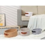 REGALWOVEN 6 Packs Woven Storage Basket, Shelf Closet Oval Storage Bin with Handles for Key Tray Bowl, Home Decor Anthracite 11.8*9.1*4.7in - Image 5