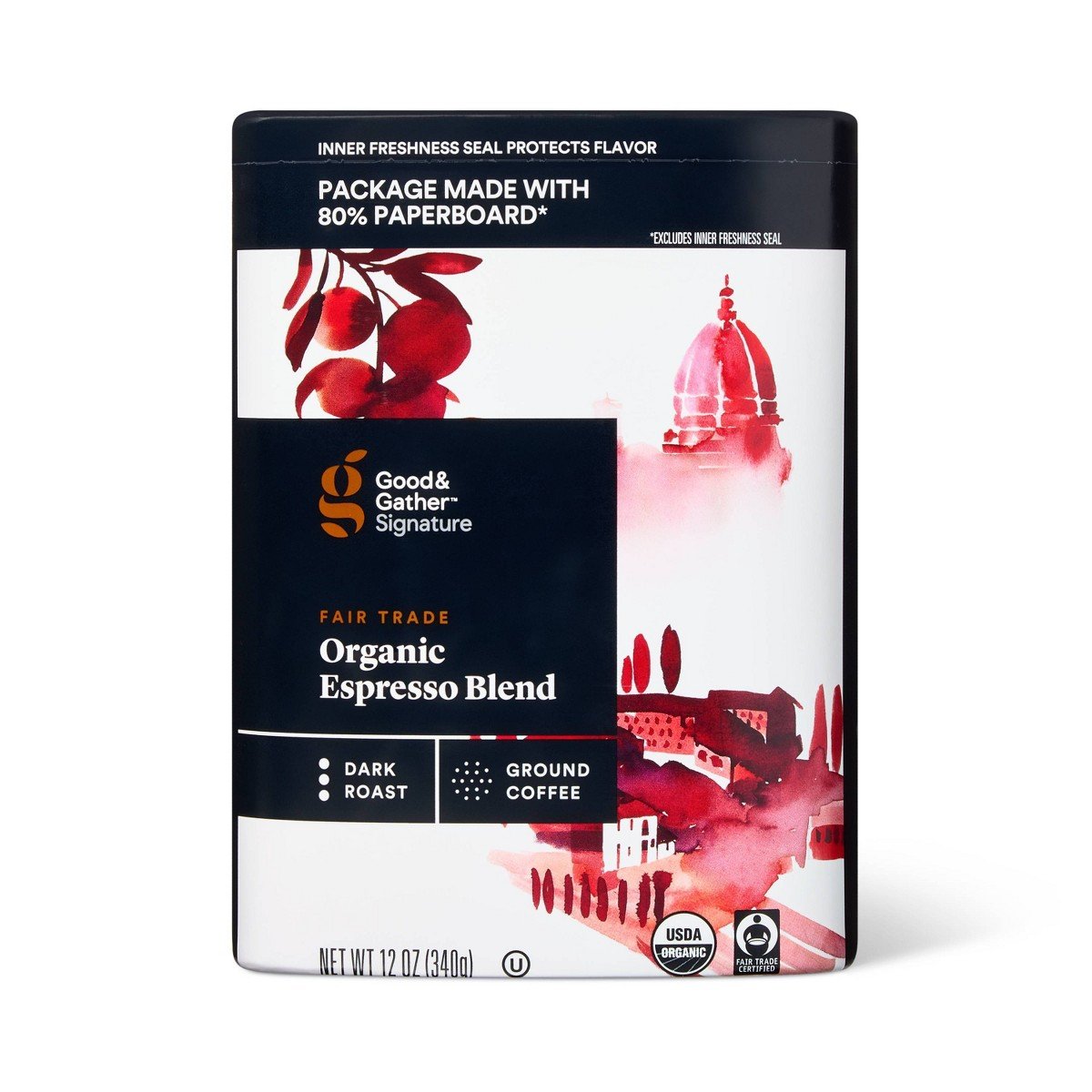 GUEST_bc432651-2085-4257-af09-cc36ef01109e.jpg Signature Organic Espresso Blend Dark Roast Ground Coffee - 12oz - Good & Gather: Fair Trade Certified, Arabica Beans, Latin America - Image 1