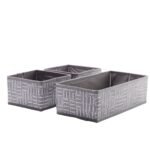 Set of 3 Fabric Foldable Storage Bins, Stylish, Sturdy, Space-Saving and Collapsible Organizers for Home, Office, and Closet