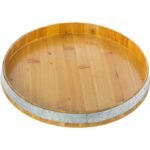 Vintiquewise Large Barrel Head Decorative Storage Serving Tray - Image 4