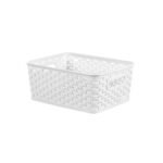 Y-Weave Small Decorative Storage Basket White - Brightroom