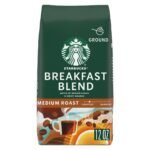 Starbucks Breakfast Blend Medium Roast Ground Coffee - 12oz: Arabica Beans, Latin America