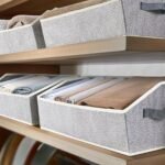 Cheer Collection 6 Pack Trapezoid Closet Organizer Bins with Handles and Collapsible, Light Gray - Image 3