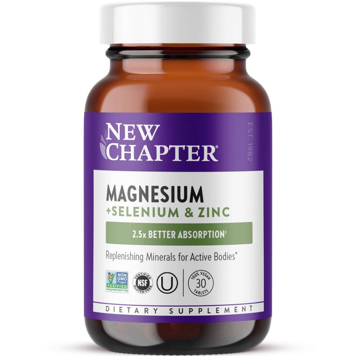 GUEST_c0daffd6-e9d6-4bae-ae5c-5074aee19b86.jpg New Chapter Magnesium + Selenium & Zinc with Muscle Support Minerals + Hydrating Electrolytes, 325 mg with Magnesium Glycinate Tablets - 30ct - Image 1