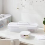 Click in Place Slim Lid with Handle for Plastic Storage Bins Home and Office Organization White- Brightroomâ„¢ - Image 3