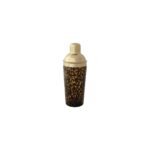 Storied Home 20-Ounce Confetti Glass Cocktail Shaker with Stainless Steel Top, Tortoise Shell & Gold