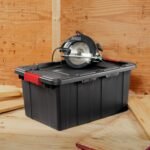 Sterilite 15 Gal Industrial Tote, Stackable Storage Bin with Latching Lid, Plastic Container with Heavy Duty Latches, Black Base and Lid, 18-Pack - Image 4