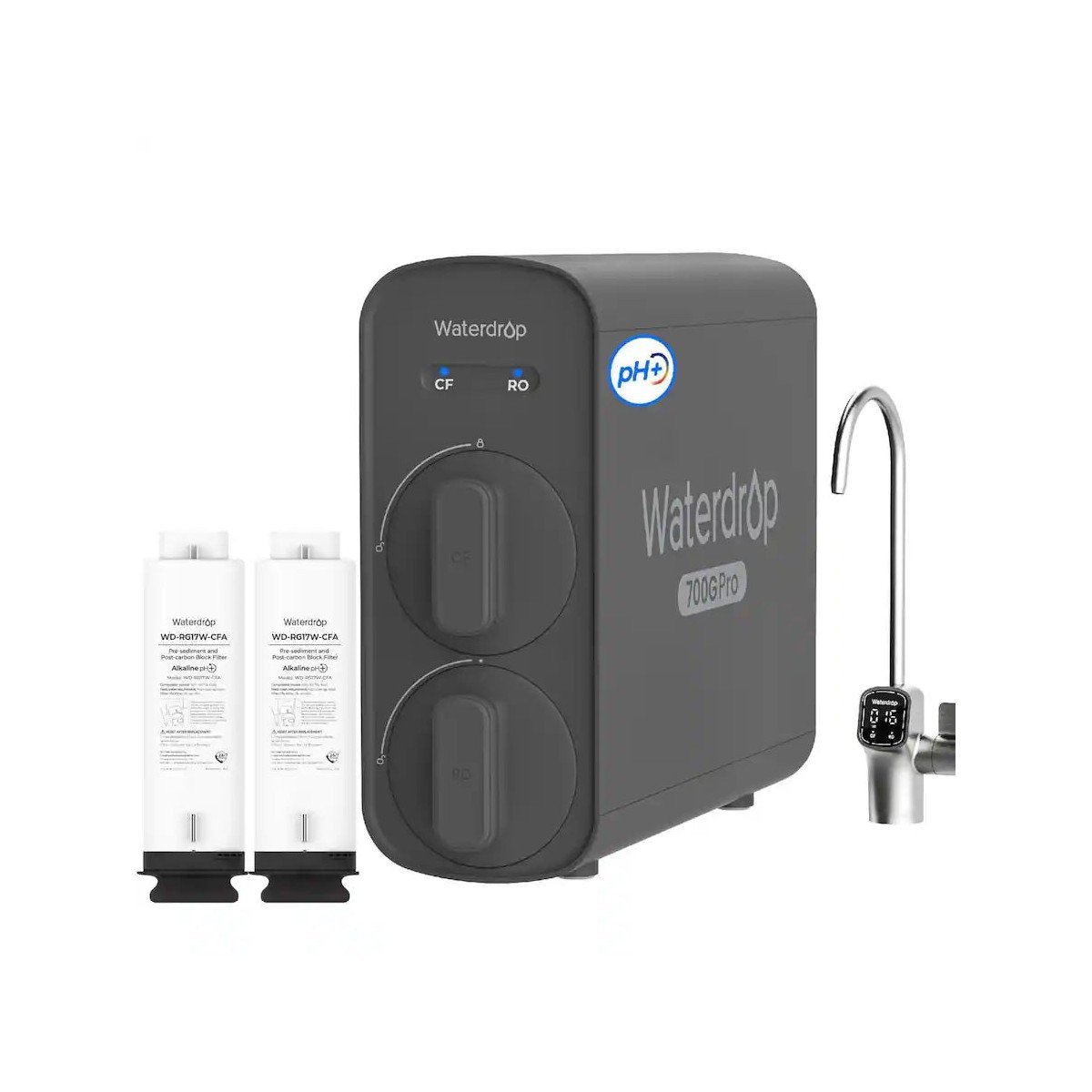 GUEST_c1b2b663-f9dc-40bb-85a5-803e435f7d1b.jpg Waterdrop - G5P700A-Pro Alkaline Mineral pH+ Reverse Osmosis Water Filter Extra 2 RG17W-CFA Filters - Black - Image 1